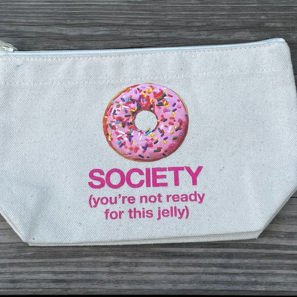 DOGEARED Makeup Bag Society Doughnut Donut Lil Zip - Picture 2 of 8